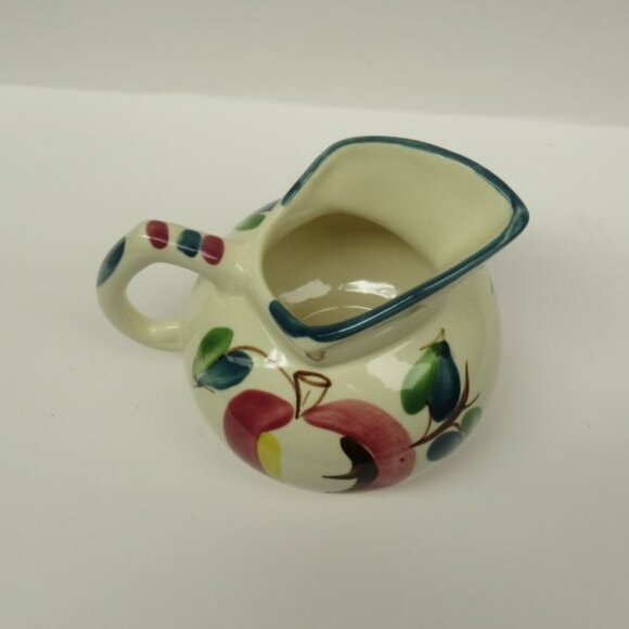 Purinton Pottery Slip Ware OPEN APPLE 4 1/2 Inch High Milk Pitcher - Picture 3 of 4